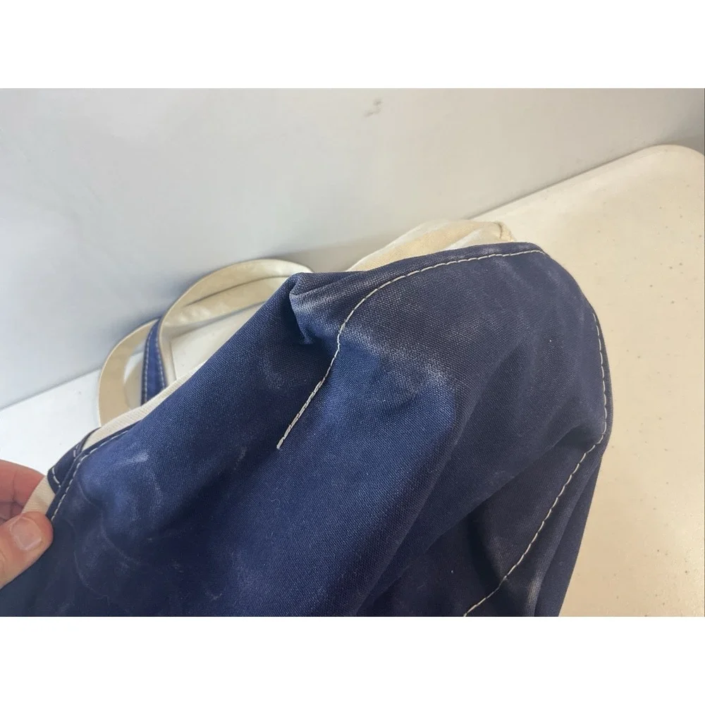 Vintage LL Bean‎ Blue And White Canvas Boat & Tote XL Size Sturdy Made in USA